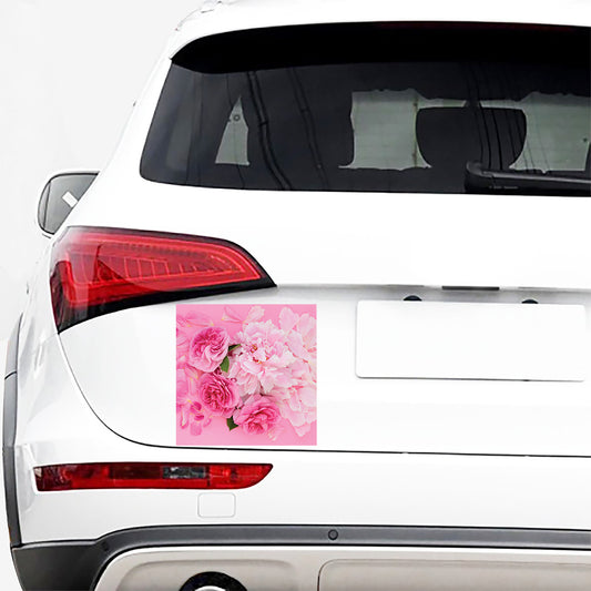 Peony And Rose Print Car Sticker