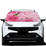 Peony And Rose Print Car Windshield Snow Cover