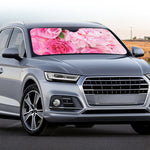 Peony And Rose Print Car Windshield Sun Shade