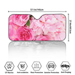 Peony And Rose Print Car Windshield Sun Shade