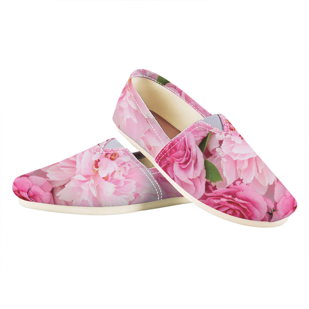 Peony And Rose Print Casual Shoes