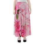 Peony And Rose Print Chiffon Maxi Skirt