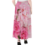 Peony And Rose Print Chiffon Maxi Skirt