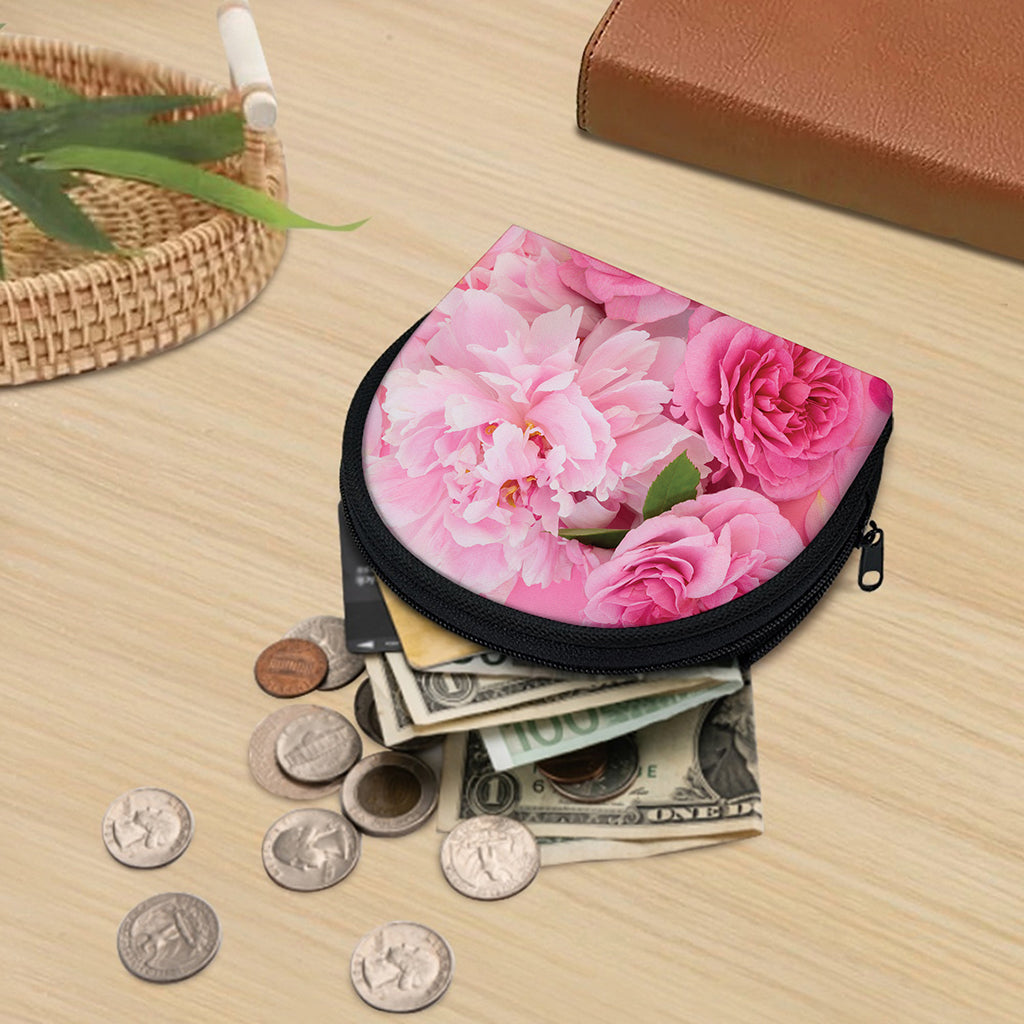 Peony And Rose Print Coin Purse