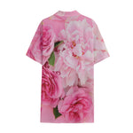 Peony And Rose Print Cotton Hawaiian Shirt