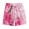 Peony And Rose Print Cotton Shorts