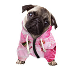 Peony And Rose Print Dog Zip Up Hoodie