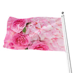 Peony And Rose Print Flag