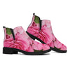 Peony And Rose Print Flat Ankle Boots