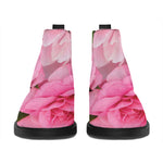 Peony And Rose Print Flat Ankle Boots