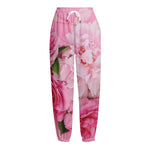 Peony And Rose Print Fleece Lined Knit Pants