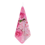 Peony And Rose Print Hand Towel