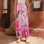 Peony And Rose Print Harem Pants