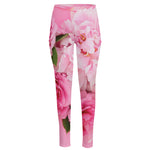 Peony And Rose Print High-Waisted Pocket Leggings