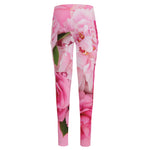 Peony And Rose Print High-Waisted Pocket Leggings