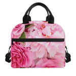 Peony And Rose Print Insulated Lunch Bag