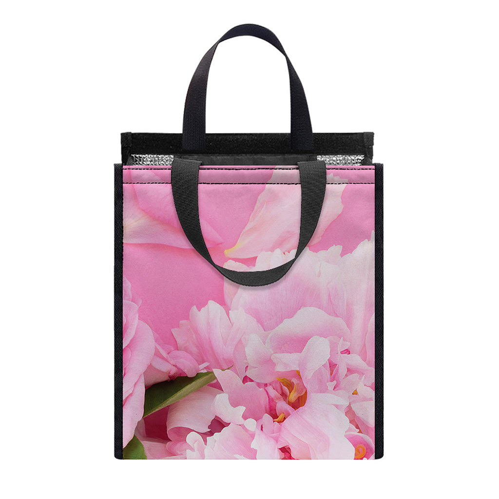 Peony And Rose Print Insulated Lunch Tote