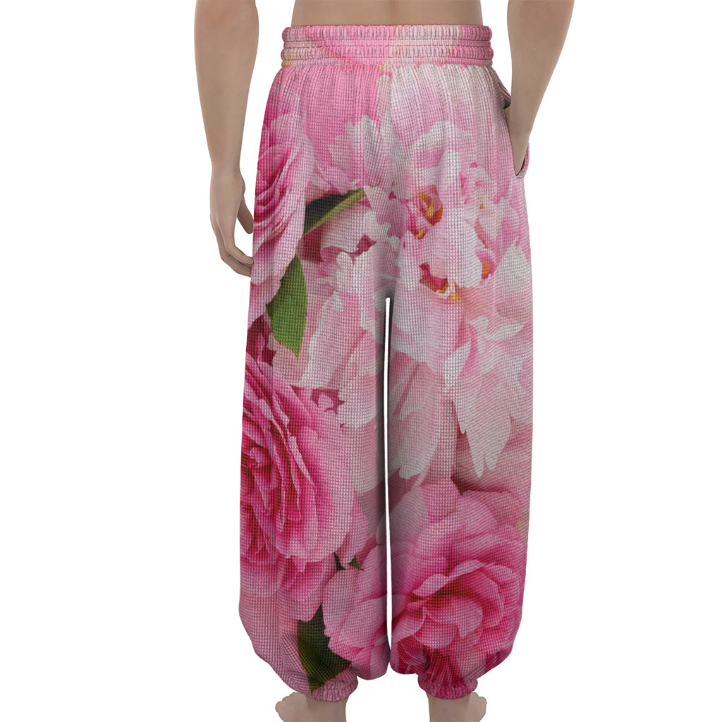 Peony And Rose Print Lantern Pants