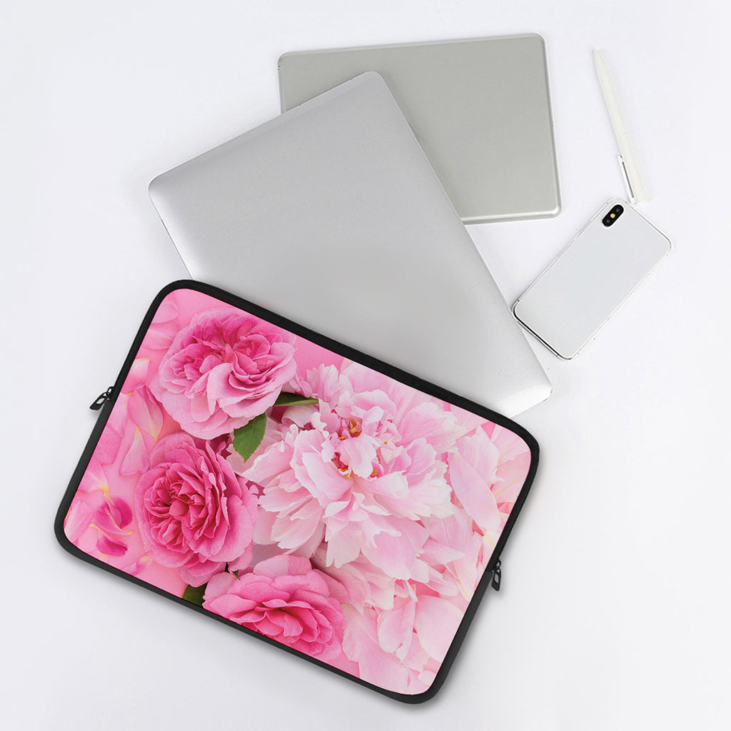 Peony And Rose Print Laptop Sleeve