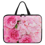 Peony And Rose Print Laptop Sleeve With Handle
