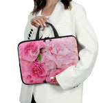 Peony And Rose Print Laptop Sleeve With Handle