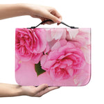 Peony And Rose Print Leather Bible Cover