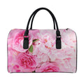 Peony And Rose Print Leather Duffel Bag