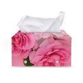 Peony And Rose Print Leather Tissue Box Cover