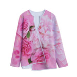 Peony And Rose Print Long Sleeve Short Coat