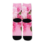 Peony And Rose Print Long Socks