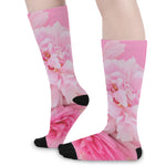 Peony And Rose Print Long Socks