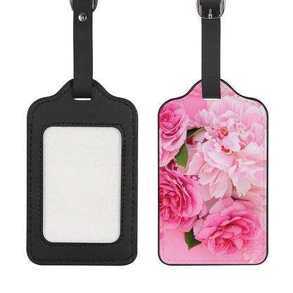 Peony And Rose Print Luggage Tag