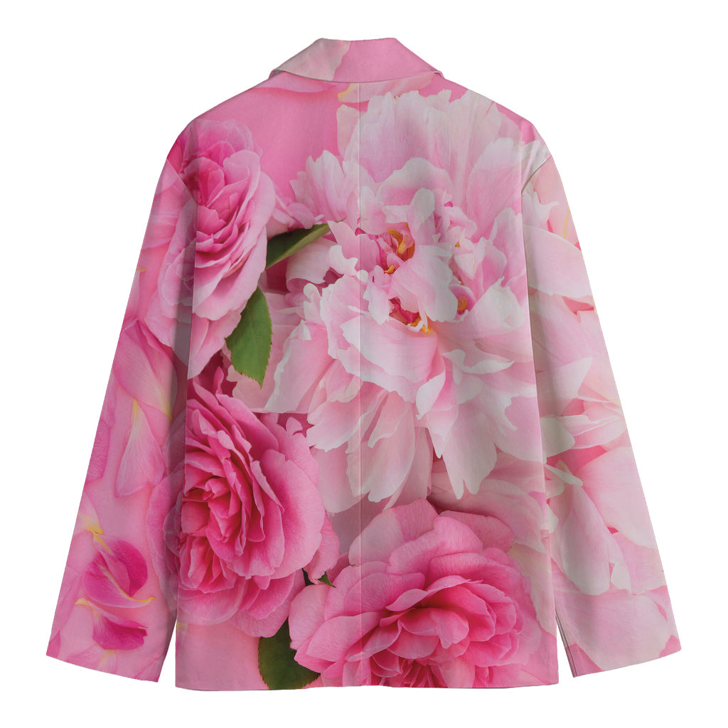 Peony And Rose Print Men's Blazer