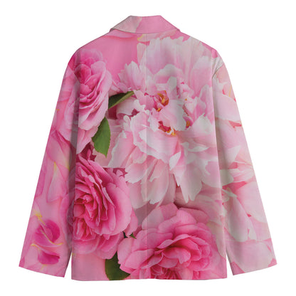 Peony And Rose Print Men's Blazer