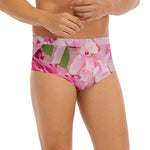 Peony And Rose Print Men's Briefs