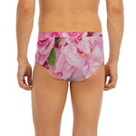 Peony And Rose Print Men's Briefs