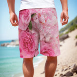 Peony And Rose Print Men's Cargo Shorts