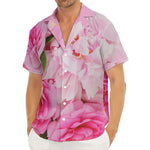 Peony And Rose Print Men's Deep V-Neck Shirt