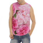 Peony And Rose Print Men's Fitness Tank Top