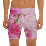 Peony And Rose Print Men's Long Boxer Briefs