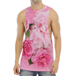 Peony And Rose Print Men's Muscle Tank Top