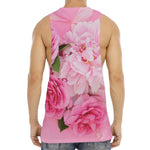 Peony And Rose Print Men's Muscle Tank Top