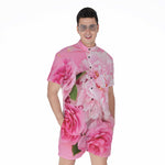 Peony And Rose Print Men's Rompers