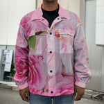 Peony And Rose Print Men's Shirt Jacket