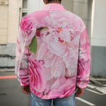 Peony And Rose Print Men's Shirt Jacket