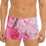 Peony And Rose Print Men's Short Boxer Briefs