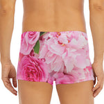 Peony And Rose Print Men's Short Boxer Briefs