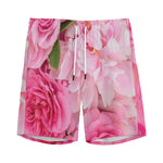 Peony And Rose Print Men's Sports Shorts