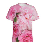 Peony And Rose Print Men's Sports T-Shirt