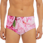 Peony And Rose Print Men's Triangle Swim Briefs